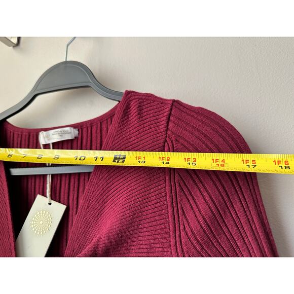 $425 Ramy Brook Pilar Cashmere Dress Womens Size S Bordeaux Long Sleeve New - Picture 4 of 10